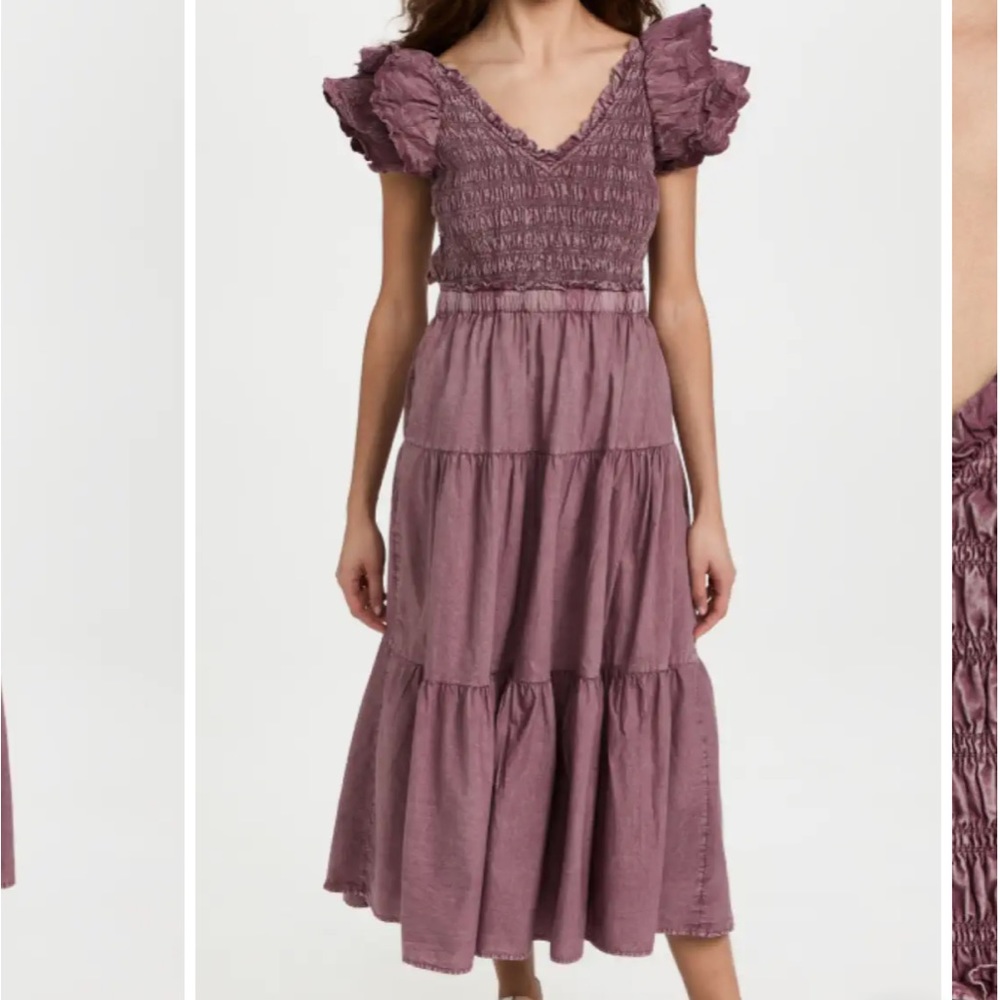 NWT SEA NY Heidi Heart Quilt Flutter Midi Dress Size 10 - Picture 6 of 7